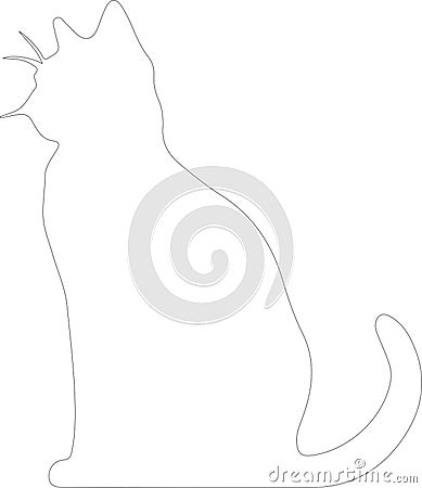 Chartreux Cat outline Outline Silhouette Generative Ai Vector Illustration