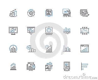 Charts and diagrams outline icons collection. Charts, Diagrams, Graphs, Maps, Plots, Figures, Tables vector and Vector Illustration