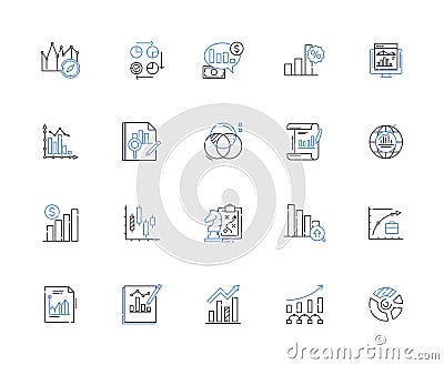 Charts and diagrams outline icons collection. Charts, Diagrams, Graphs, Maps, Plots, Figures, Tables vector and Vector Illustration