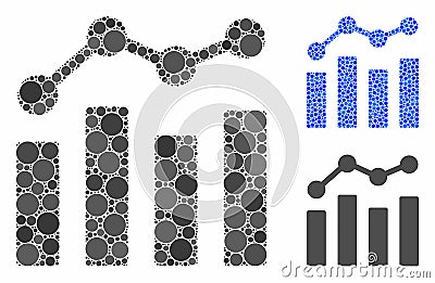 Charts Mosaic Icon of Round Dots Stock Photo