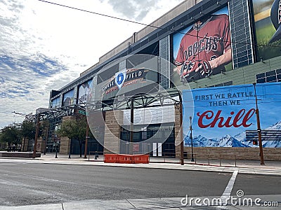 Exterior of Chase Field, home of the Arizona Diamondbacks, a professional Major League Baseball team Editorial Stock Photo