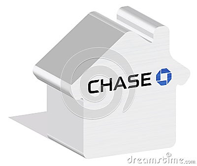 Chase logotype in 3d form on ground Vector Illustration