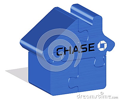 Chase logotype in 3d form on ground Vector Illustration