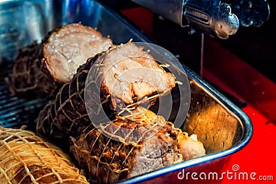 Chashu pork, Japanese rolled roasted pork Stock Photo