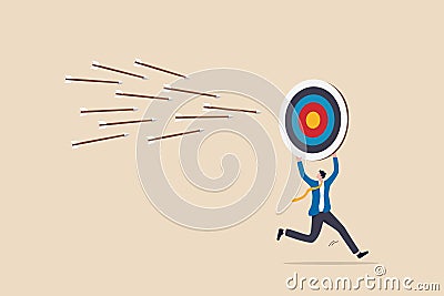 Chasing for target achievement, guidance or control to reach goal, competition or challenge to success, aiming or motivation Vector Illustration