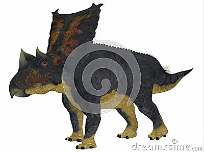 Chasmosaurus Dinosaur Side Profile Stock Photo