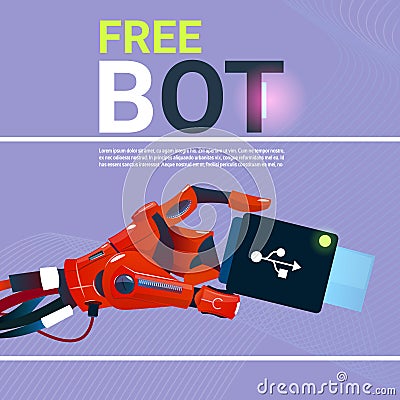 Chat Bot Free Robot Virtual Assistance Of Website Or Mobile Applications, Artificial Intelligence Concept Vector Illustration