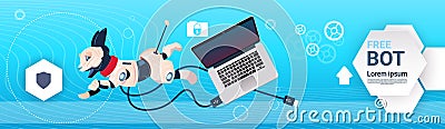 Chat Bot Free Robot Virtual Assistance Of Website Or Mobile Applications, Artificial Intelligence Concept Vector Illustration