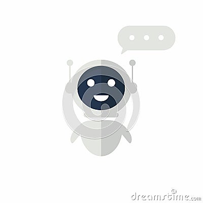 Chat bot icon with speech bubble. Virtual assistant for website. Vector Illustration