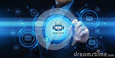 Chat bot Robot Online Chatting Communication Business Internet Technology Concept Stock Photo