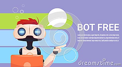 Chat Bot Using Laptop Computer, Robot Virtual Assistance Of Website Or Mobile Applications, Artificial Intelligence Vector Illustration