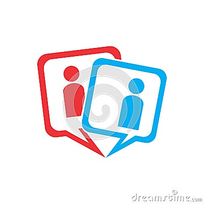 Chat Bubble Conversation Communication Simple Icon Symbol Vector Illustration