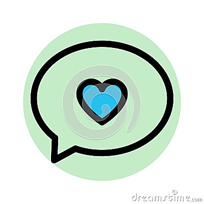 Chat bubble, love chat fill background vector icon which can easily modify or edit Vector Illustration