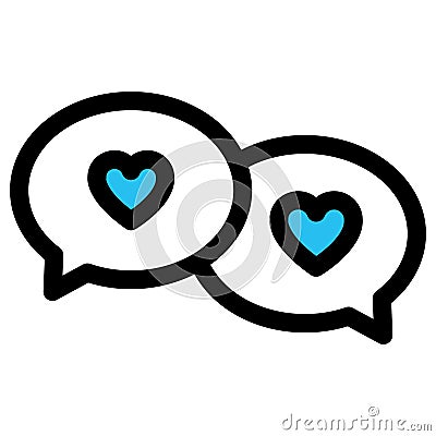 Chat bubble, love chat fill vector icon which can easily modify or edit Vector Illustration
