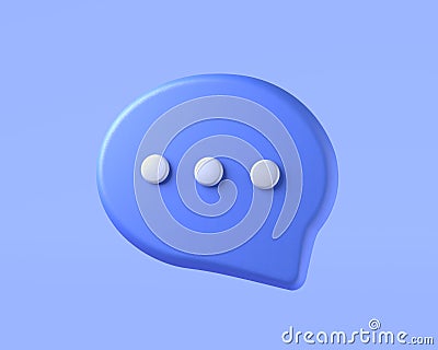 Chat bubble message speech dialog icon on blue background with chatting speak balloon conversation Stock Photo