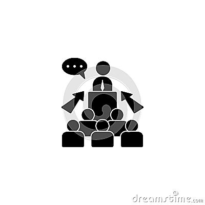 Chat bubble questions trainer icon. Simple business indoctrination icons for ui and ux, website or mobile application Stock Photo