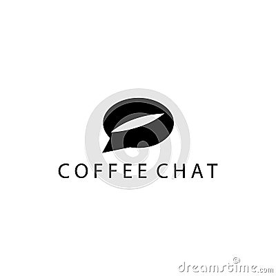Chat coffee logo illustration design vector template Vector Illustration