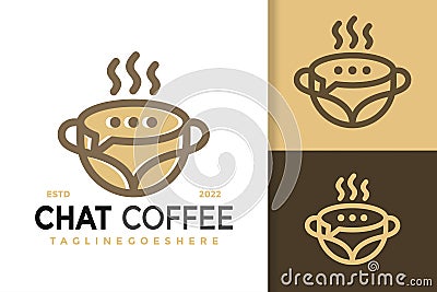 Chat Coffee Talk Logo Design, brand identity logos vector, modern logo, Logo Designs Vector Illustration Template Vector Illustration
