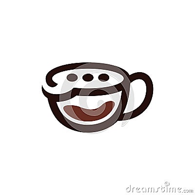 Chat Coffee Talk Logo Design Template, Coffee talk Logo Template Design Vector Illustration