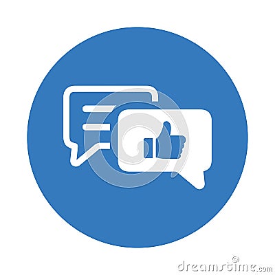 Chat, comment, feedback icon. Blue vector sketch Vector Illustration