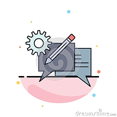 chat, communication, discussion, setting, message Flat Color Icon Vector Vector Illustration
