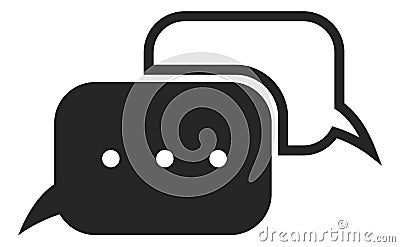 Chat dialog icon. Two speech bubbles. Talk in messenger symbol Vector Illustration