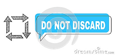 Shifted Do Not Discard Message Cloud and Linear Recycle Icon Vector Illustration