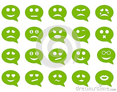 Chat emotion smile icons Vector Illustration