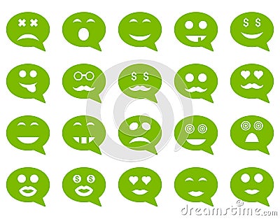 Chat emotion smile icons Vector Illustration