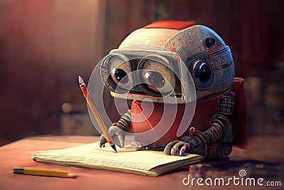 Chat GPT Artificial Intelligence copy writing bot by Open AI. Robot for student homework, education. Generative AI. Stock Photo