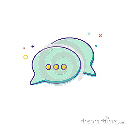 Chat Icon in trendy style - thin line flat design. Group speech bubbles symbol for your website design, logo, app, UI. Vector illu Cartoon Illustration