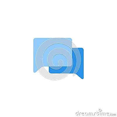 Chat icon vector blue monochrome color Vector Illustration