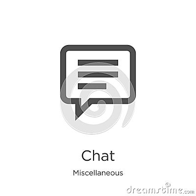 chat icon vector from miscellaneous collection. Thin line chat outline icon vector illustration. Outline, thin line chat icon for Vector Illustration