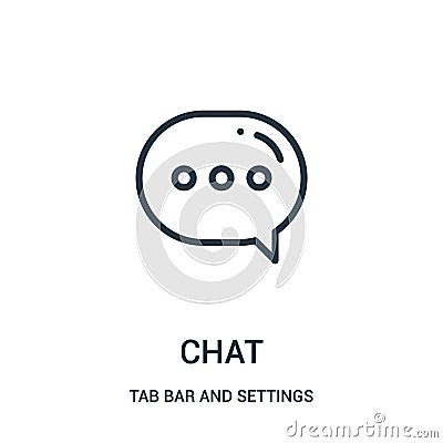 chat icon vector from tab bar and settings collection. Thin line chat outline icon vector illustration Vector Illustration