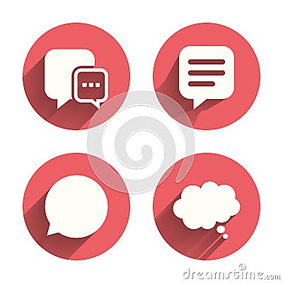 Chat icons. Comic speech bubble signs. Think Vector Illustration