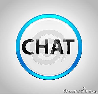 Chat Round Blue Push Button Stock Photo