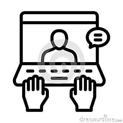 Chat Line Style vector icon which can easily modify or edit Vector Illustration
