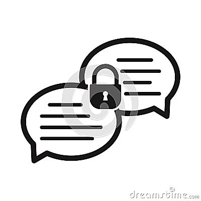 Chat lock Glyph with background Vector icon which can easily modify or edit Vector Illustration