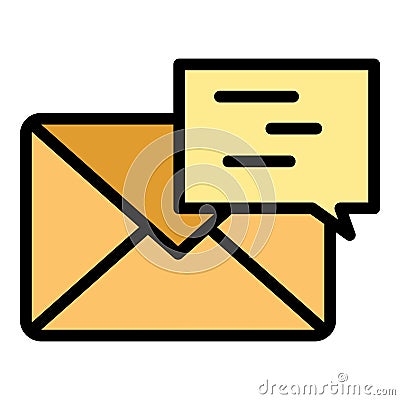 Chat mail icon vector flat Vector Illustration