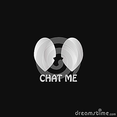 chat me grey logo Vector Illustration