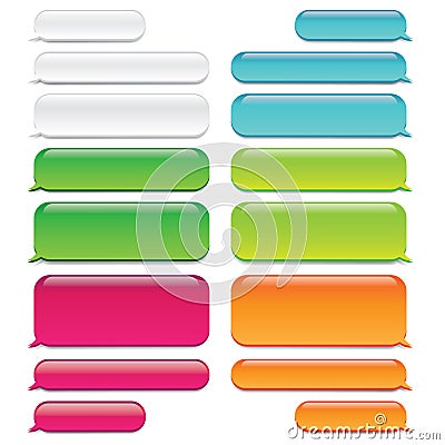 Chat Message Bubbles w Glass-like appearance - SMS conversation Vector Illustration