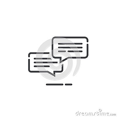 Chat messages icon notification vector illustration, line outline sms conversation bubbles with text, chatting symbol or Vector Illustration