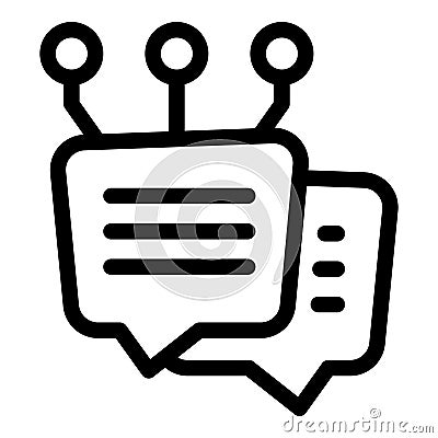 Chat network connecting using multiple channels icon Vector Illustration