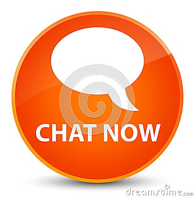 Chat now elegant orange round button Cartoon Illustration