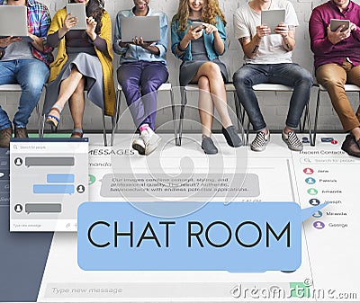 Chat Room Chatting Communication Connect Concept Stock Photo