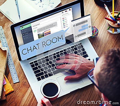 Chat Room Chatting Communication Connect Concept Stock Photo