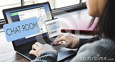 Chat Room Chatting Communication Connect Concept Stock Photo