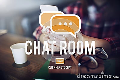 Chat Room Online Messaging Communication Connection Technology C Stock Photo