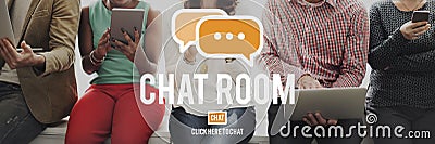 Chat Room Online Messaging Communication Connection Technology C Stock Photo