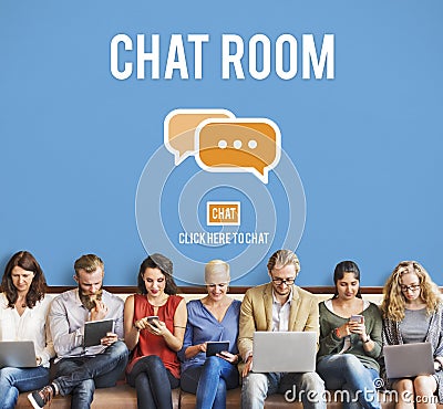 Chat Room Online Messaging Communication Connection Technology C Stock Photo